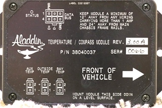 USED RV 38040037 TEMPERATURE / COMPASS MODULE ALADDIN RV PARTS FOR SALE